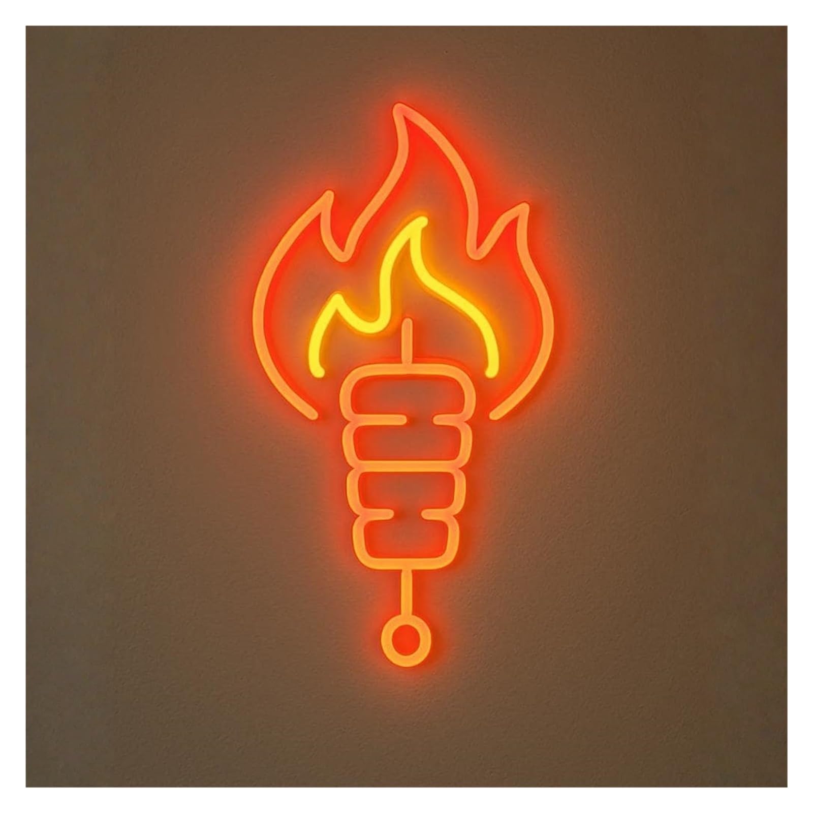 RONGCH Hanging Art Signs Fire Kebab Neon Sign LED Light Dimmable USB Powered for Fast Food Restaurant Kitchen Barbecue Party Decor 38cm