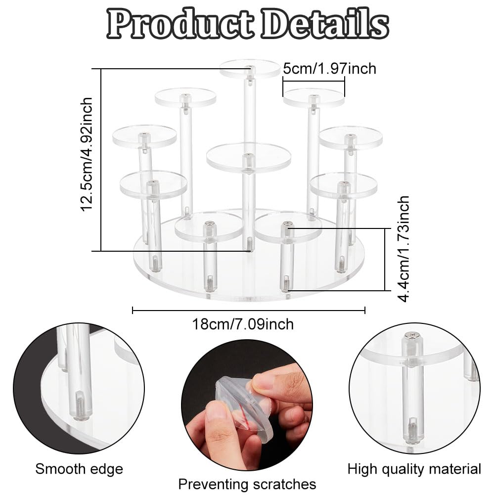 FREEBLOSS Multi Layer Display Round Riser Stand 10 Tier Round Acryl Risers für Display Cupcake Parfüm Stand