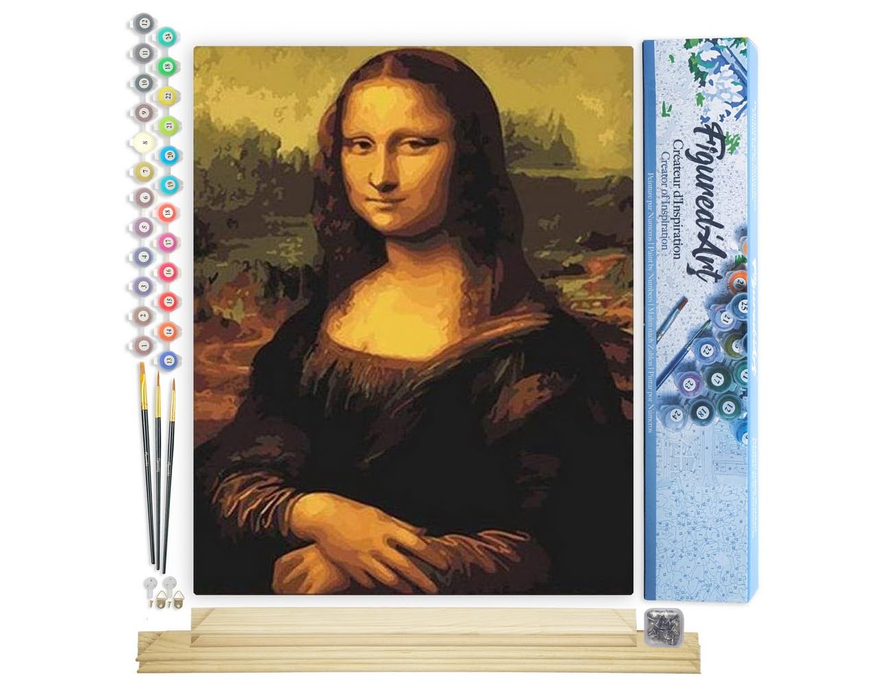Figured'Art Paint by Numbers Kit for Adults Da Vinci Mona Lisa La