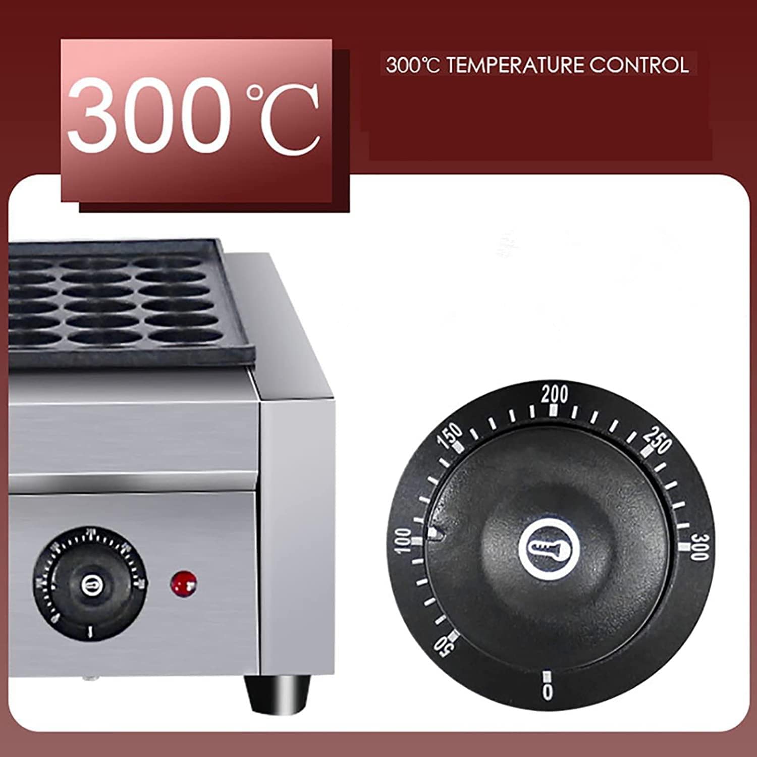 Macchina Per Takoyaki LINTAIZUO Commerciale - 56 Fori, 2KW, Antiaderente, Acciaio Inox, 220V - Foto 7