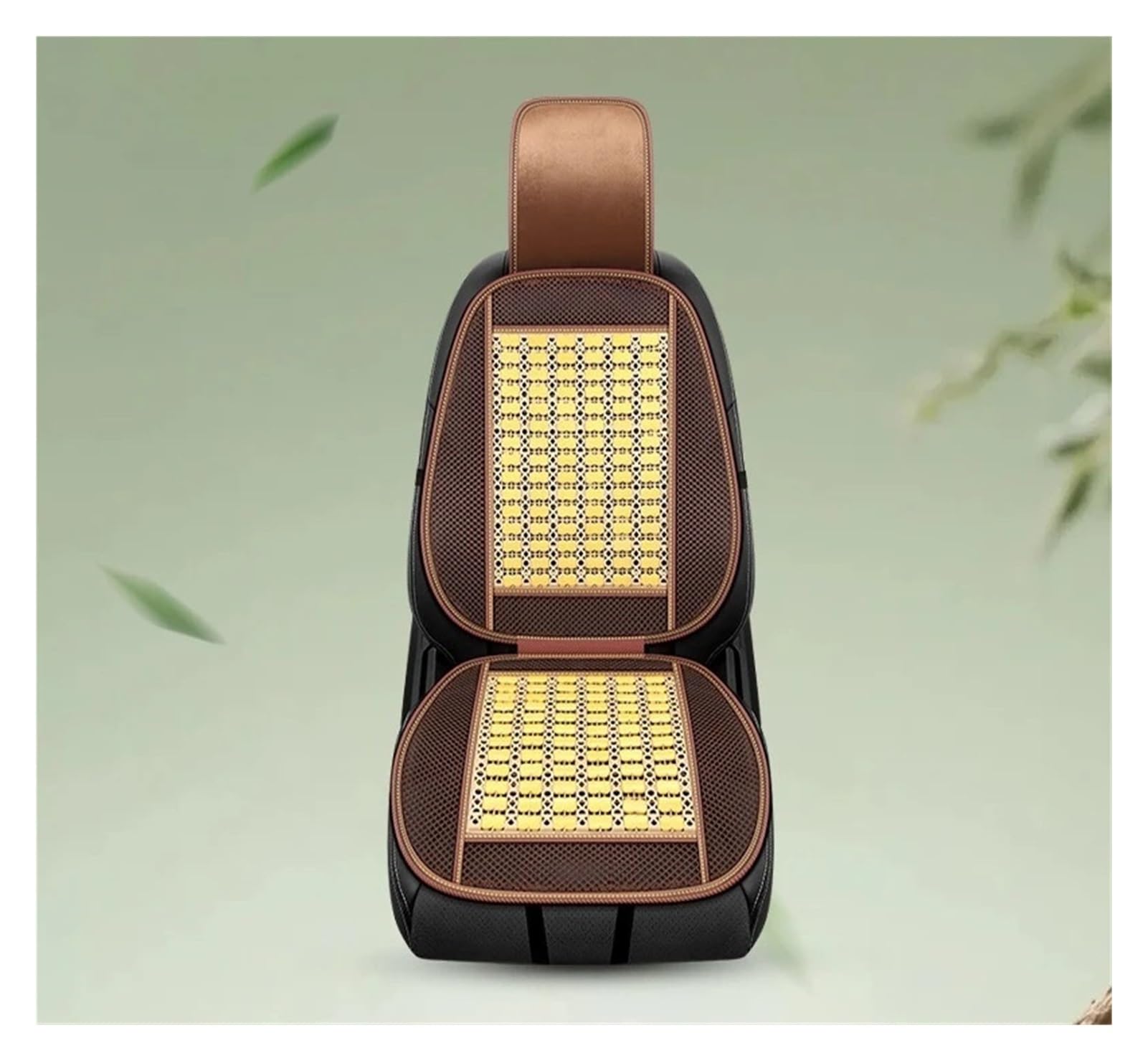 Hviyroi car seat cushion Car seat cushion summer general ice silk bamboo breathable cool(Yellow)
