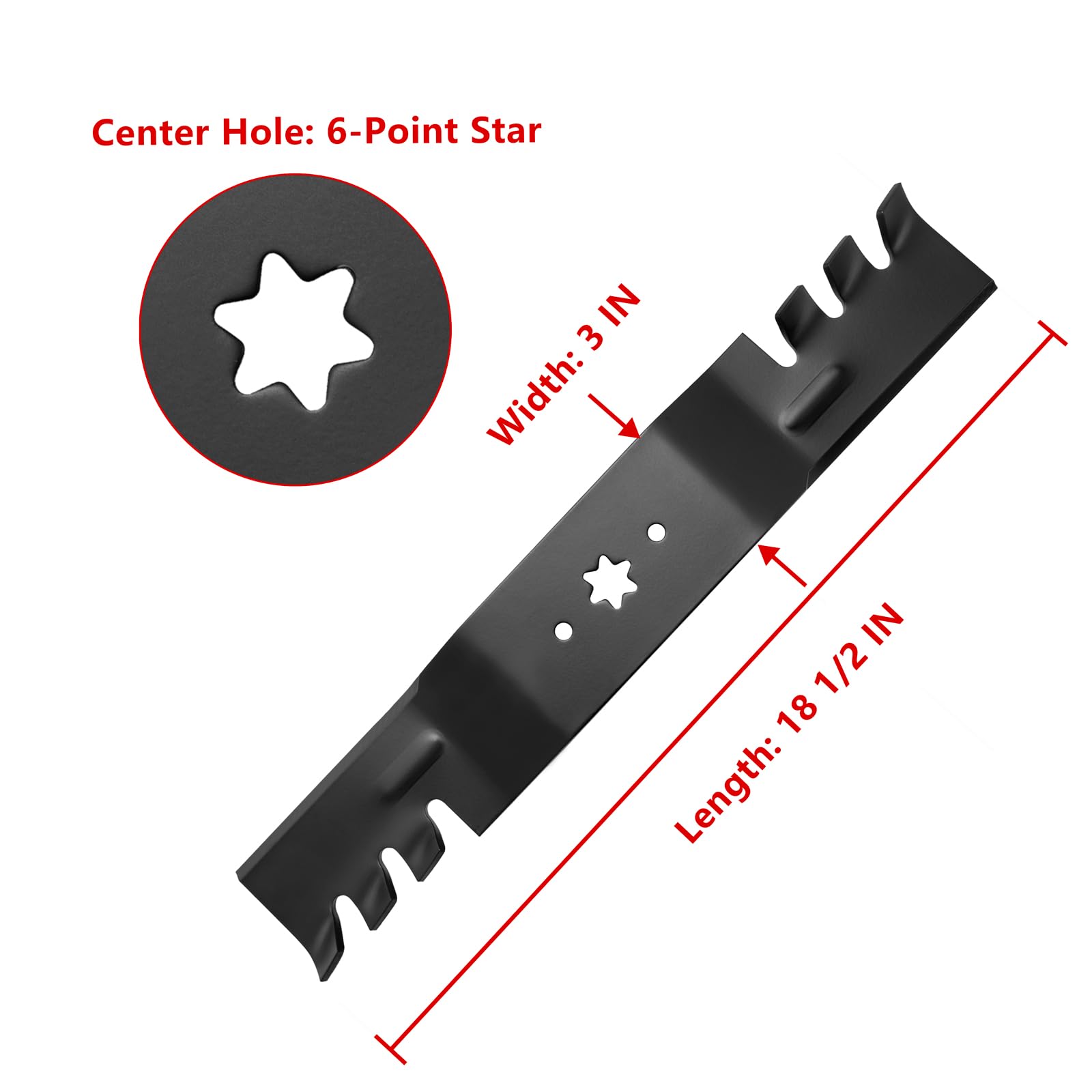 Parts Camp Cuchilla para cortacésped de 137.16 cm, sustituye a MTD, Cub Cadet, Troy-Bilt 742-0677,742-0677B, 942-0677,942-0677A, 942-0677B, 112-0931 (juego de 3)