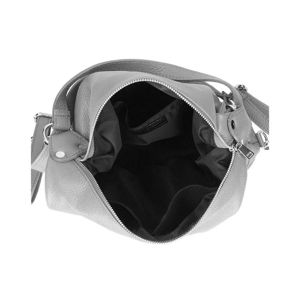 Made in Italy Damen echt Leder 2in1 Handtasche Rucksack Schultertasche CityRucksack Stadtrucksack Backpack Lederrucksack Daypack Ledertasche Schwarz