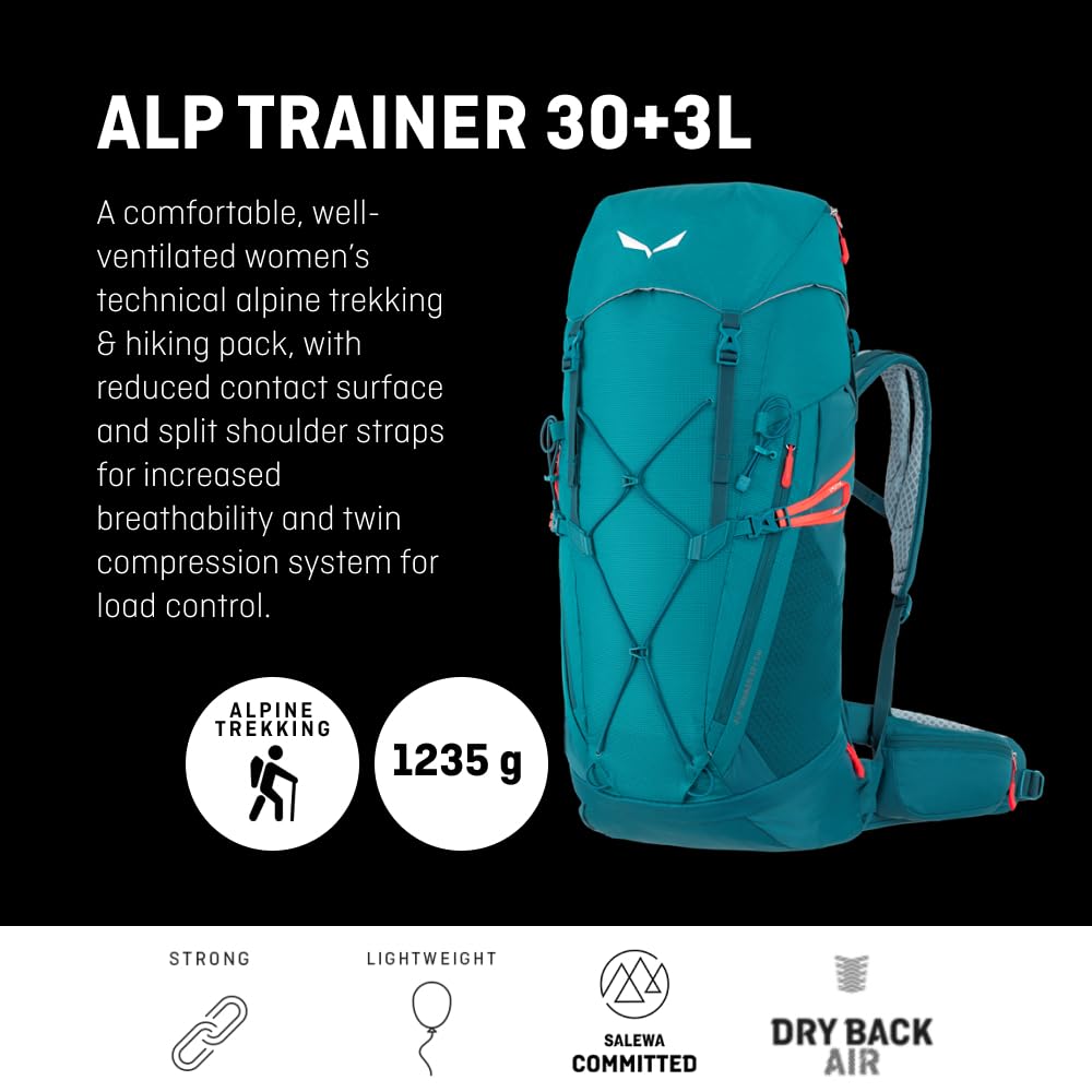 Sac à Dos Salewa 30+3L - Bleu - Avec Système De Ventilation Dorsale