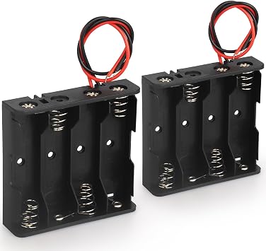 VWEICYY 2PACK 4 AA Battery Holder housing with Leads,2PCS 4 x 1.5V AA Battery Holder Case, Without Cover