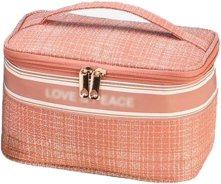 Classic Fabric Design Sewing Basket with Sewing，Large Sewing Box Organizer with Accessories Sewing Basket with Supplies ， Portable Sewing Kit Set XBAOMING (Color : Pink, Size : 22x14x13cm)