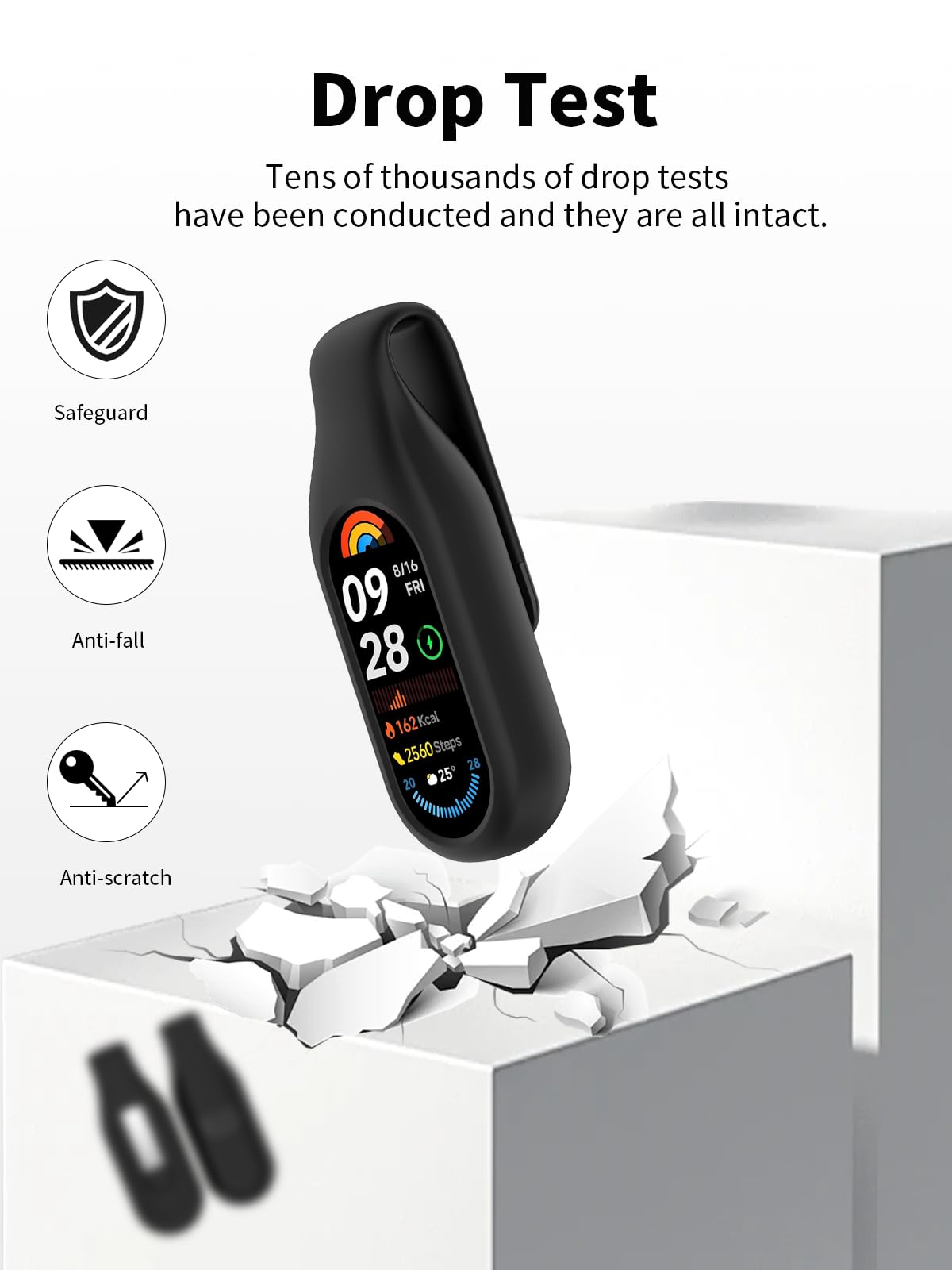 Coque De Protection Pailletée Pour Xiaomi Smart Band 10 / Band 9 - Polycarbonate Rigide, Couleur Or Rose - 9
