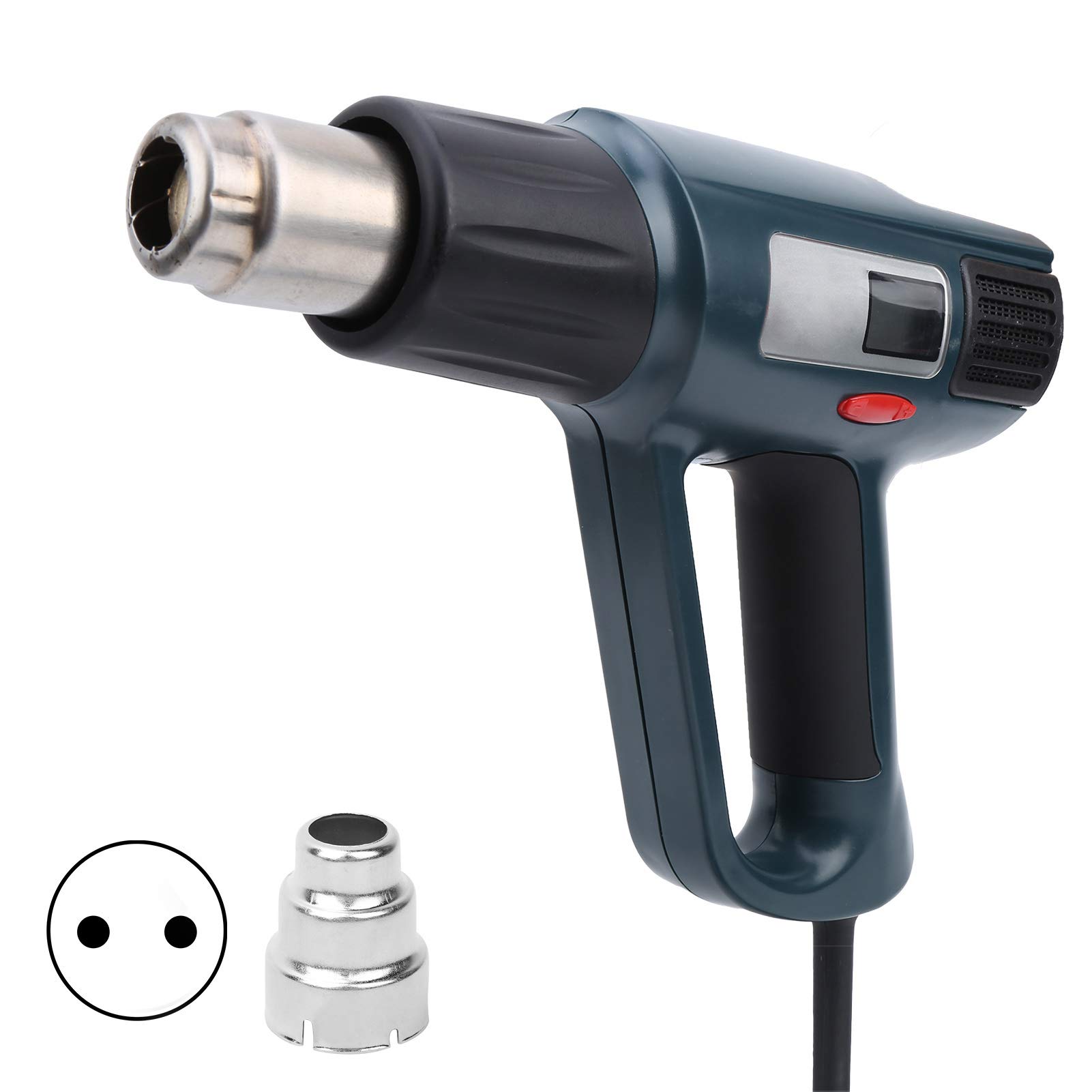 Pistola de aire caliente, temperatura ajustable con pantalla digital LCD de 2000 W