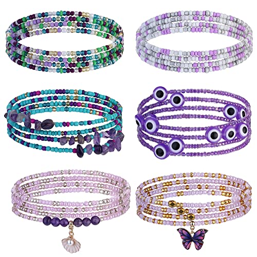 Florideco MYvG-W001-P Bunte Taillenperlen 6er-Set