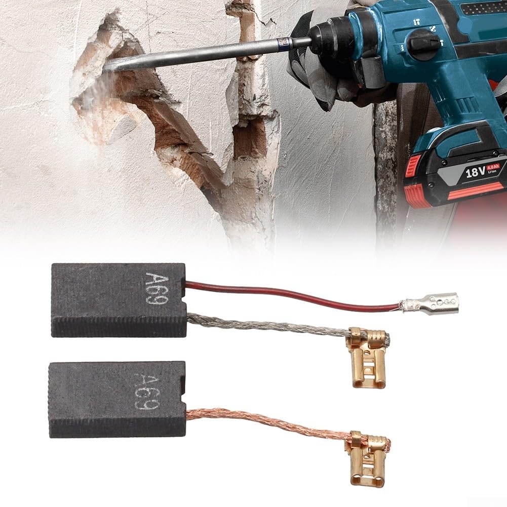 Spazzole Di Carbone 2 Pezzi 1617014135 Per Martelli Rotativi GSH 5CE, GBH540DE E Martelli Demolitori Bosch - Ricambio Compatibile