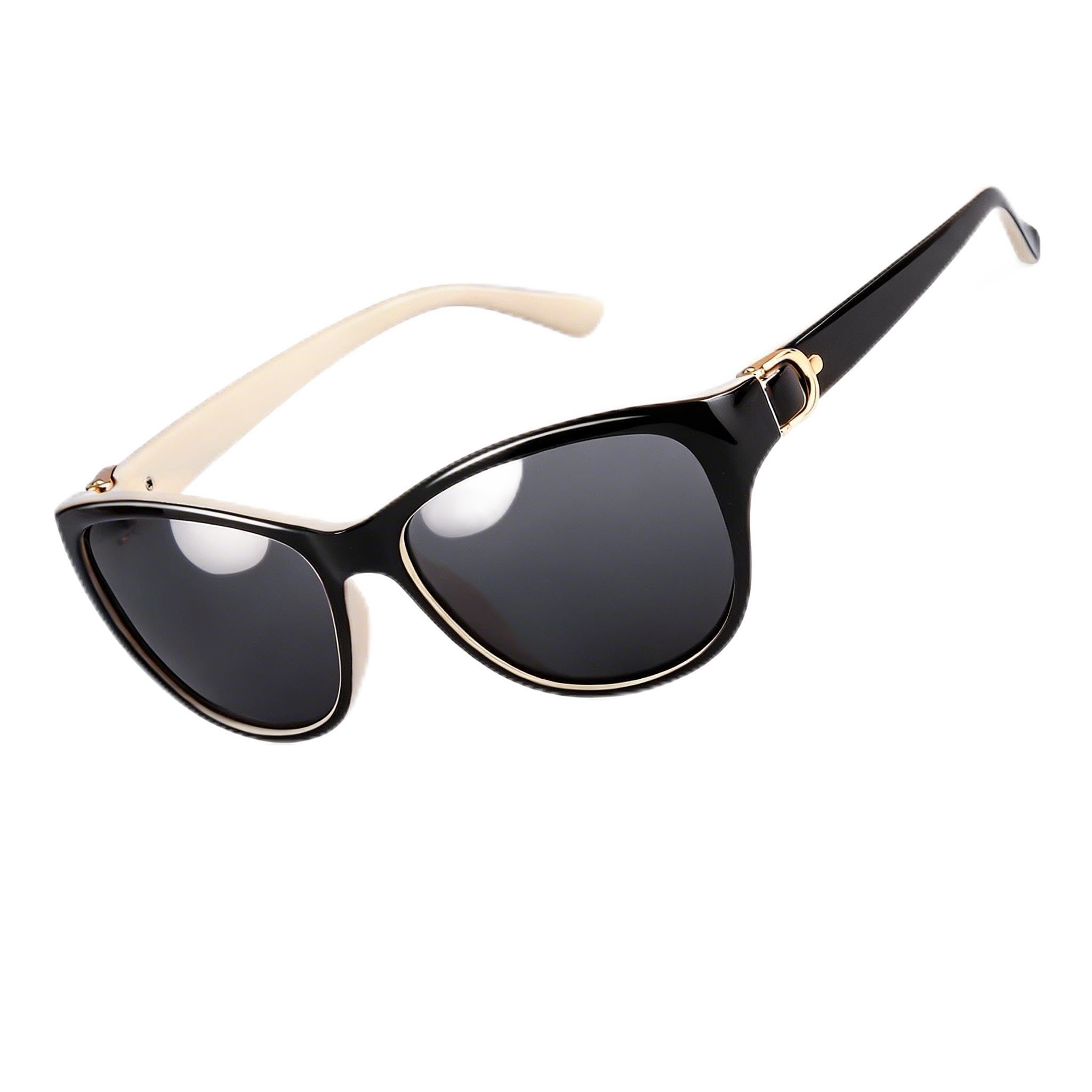 LVIOE Womens Polarized Sunglasses Cat Eye Sun Glasses with UV Protection for Driving Trendy Stylish Shade