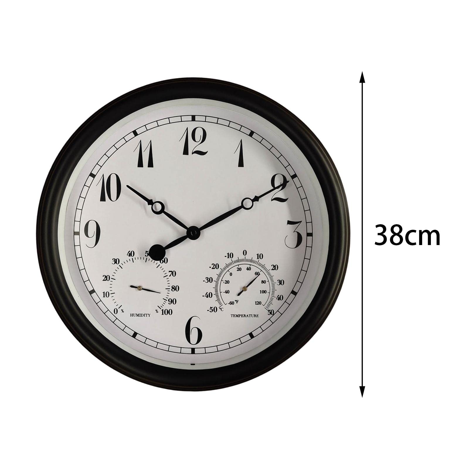 Orologio Da Parete per Esterni, Termometro, Igrometro, Impermeabile, per Soggiorno, Orologio
