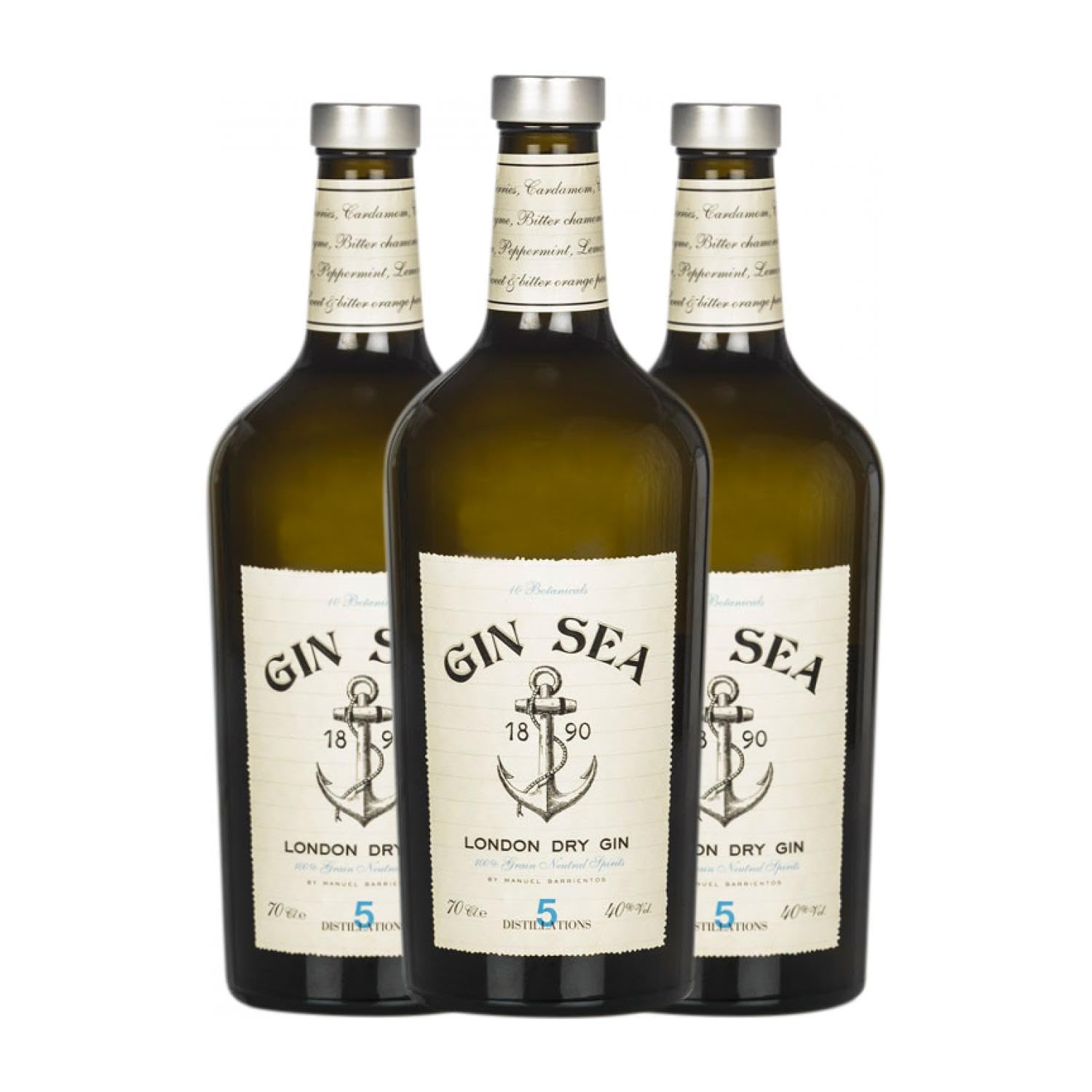 Ginebra Sea Gin 70 cl (Caja de 3 Botellas de 70 cl)