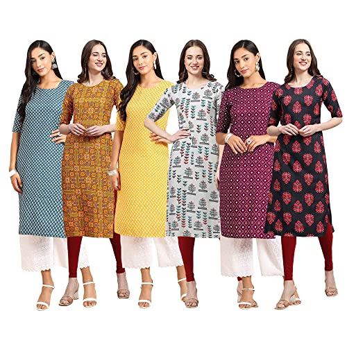 Image of Pinkmint Women's Crepe Digital Print Straight Kurta