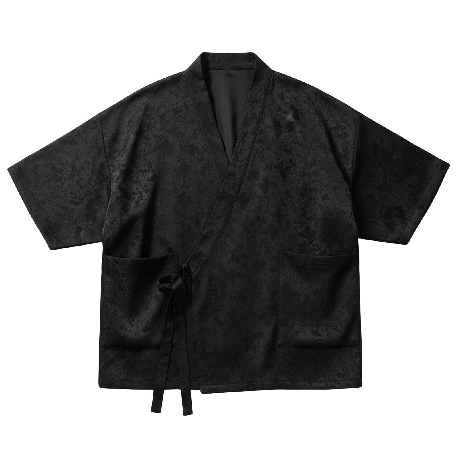 Camisa de Hombre-Cárdigan Ligero Corte Holgado Chaqueta Kimono Seda Helada Túnica Zen China Ropa Abrigo Informal Hombre Verano