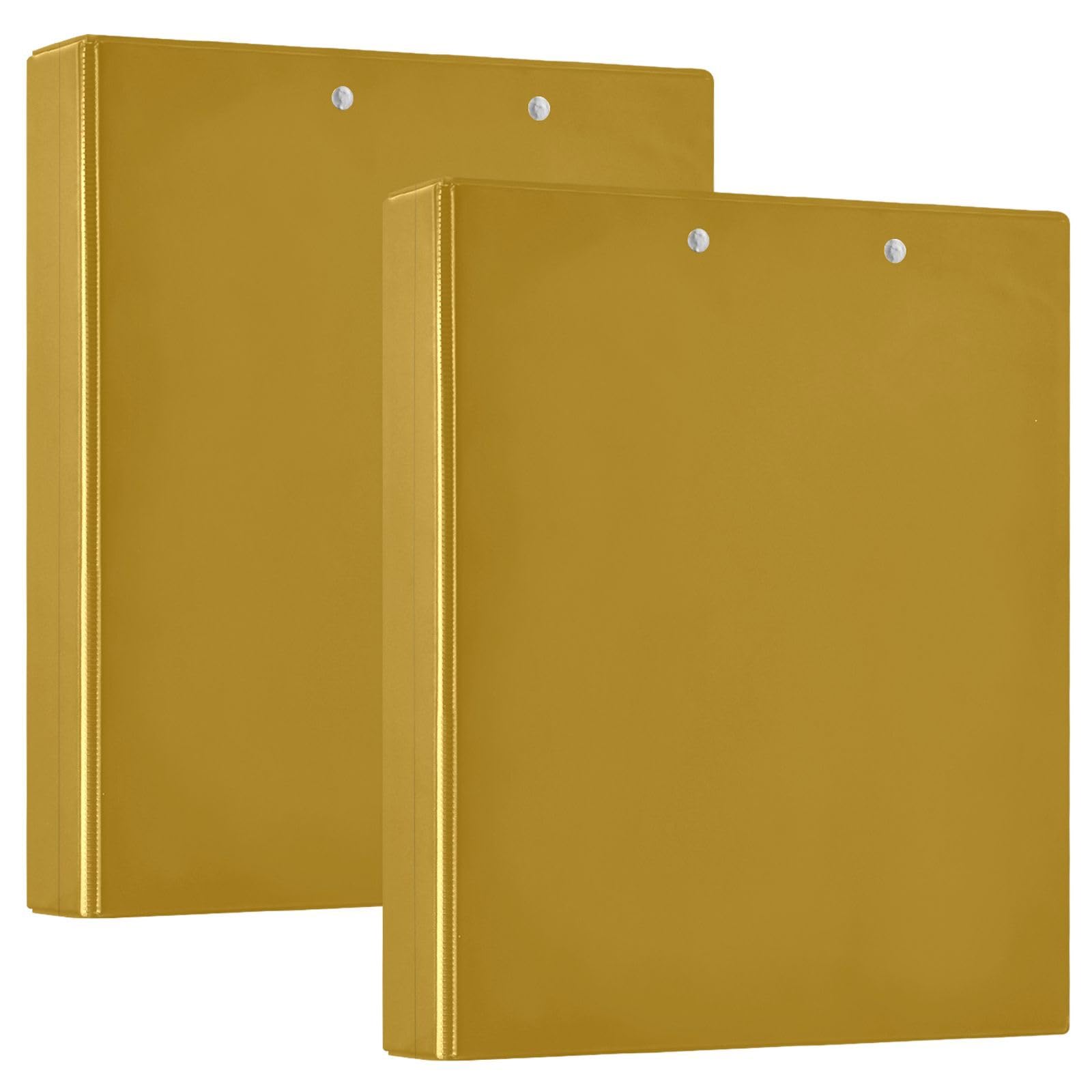 Raccoglitore a 3 anelli stampato, raccoglitore ad anelli a D con tasche, raccoglitore decorativo per scuola, università o ufficio, colore oro scuro, taglia unica ex2