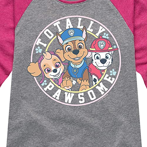 HYBRID APPAREL - Paw Patrol - Totally Pawsome - Toddler and Youth Girls Raglan Graphic T-Shirt - Size 3T3