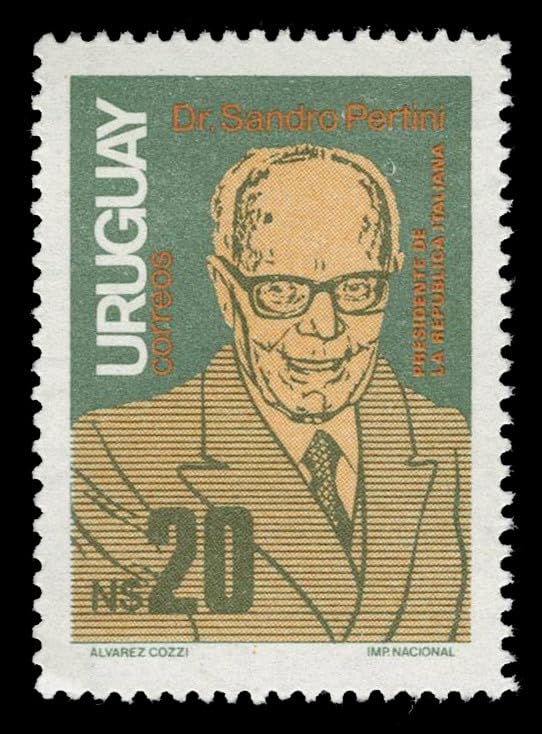 1987 Uruguay Francobollo dedicato a Sandro Pertini