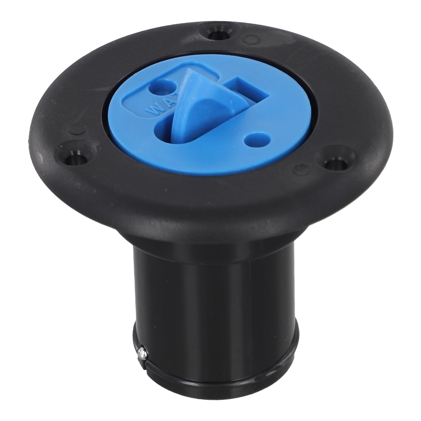 Fuel Deck Filler Cap for Boat RV Yacht - 38mm Nylon White/Black with O-for RING Seal & Stainless Steel Retaining Chain, .5in Hose Compatible