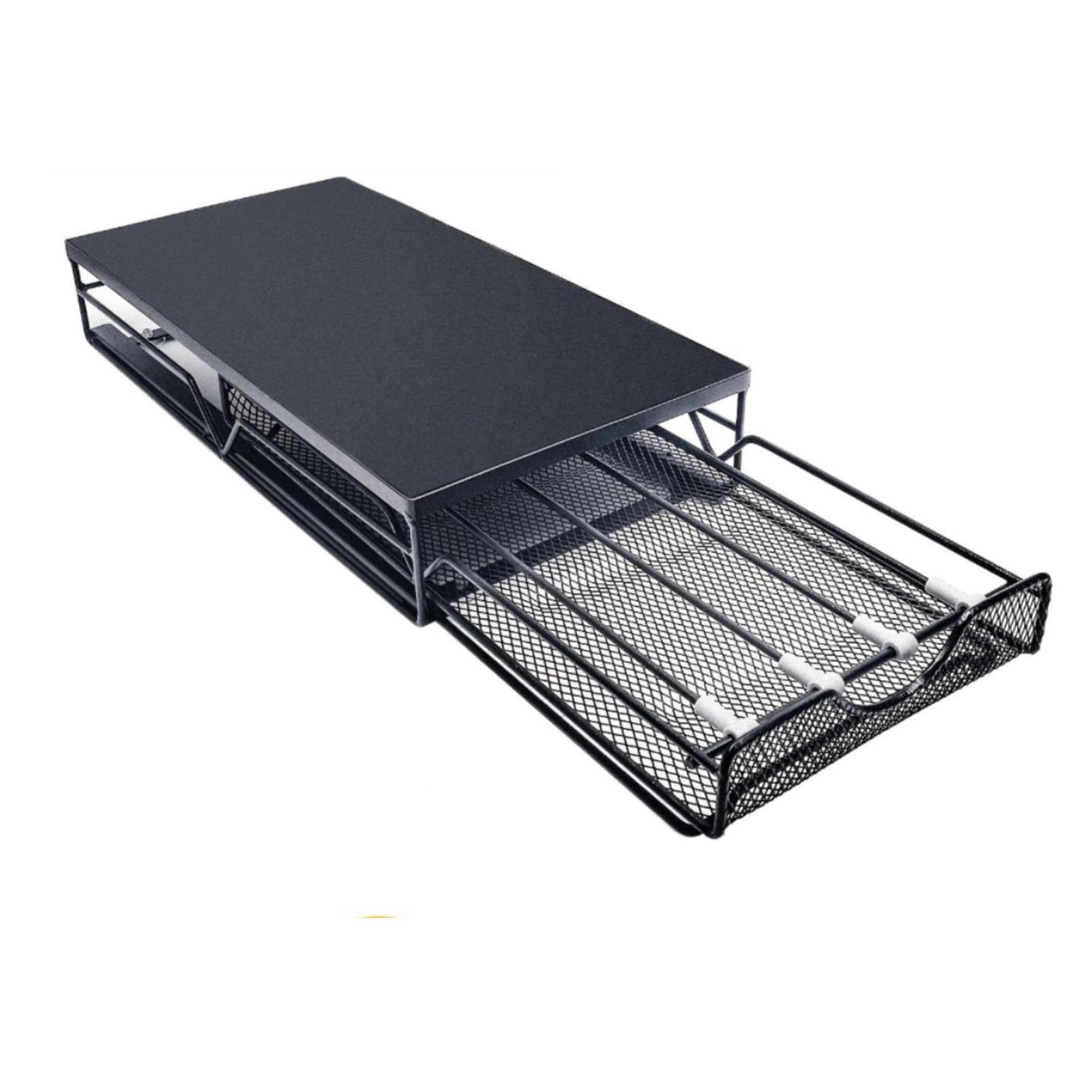 RIZGHWOY Portacapsule per caffè, Organizer per Cassetti di Grande capacità con Divisore Rimovibile, Design Scorrevole e Liscio per L'uso Al Bancone (BLACK)