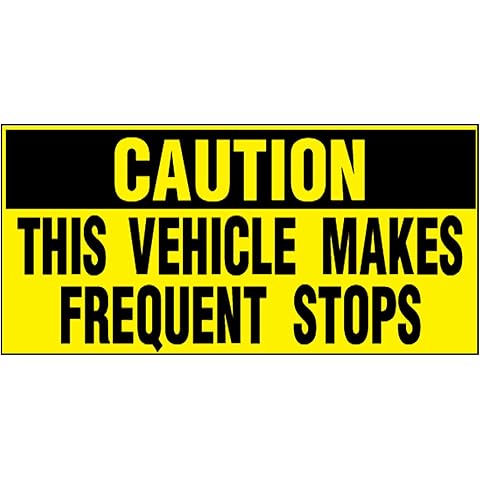 Fastasticdeals Vehicles Makes Frequent Stops Caution Car Door Magnets Magnetic Signs-Qty 2/9 x 12 Inches