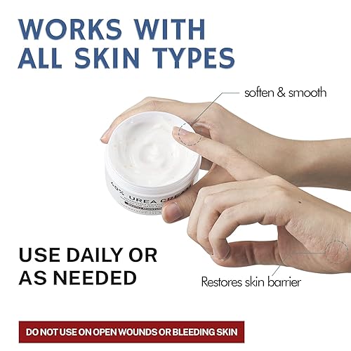 Miniatura 6 de OUKEYA Crema de urea 40 por ciento, crema de pies de urea para agrietados secos, 40 por loción de urea para pies de máxima fuerza (2 paquetes)