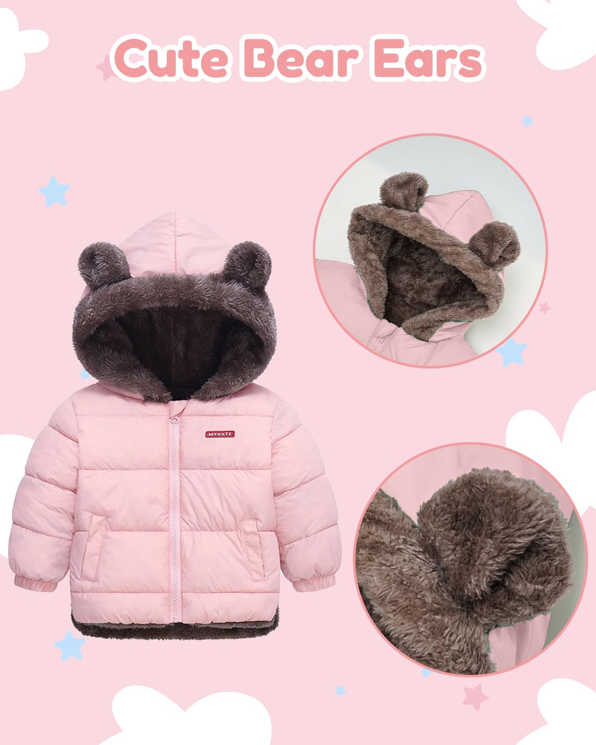 Bebé Invierno VellóN Abrigo NiñOs Muchachos Chaqueta NiñAs Acolchado Ropa 1-6 Años