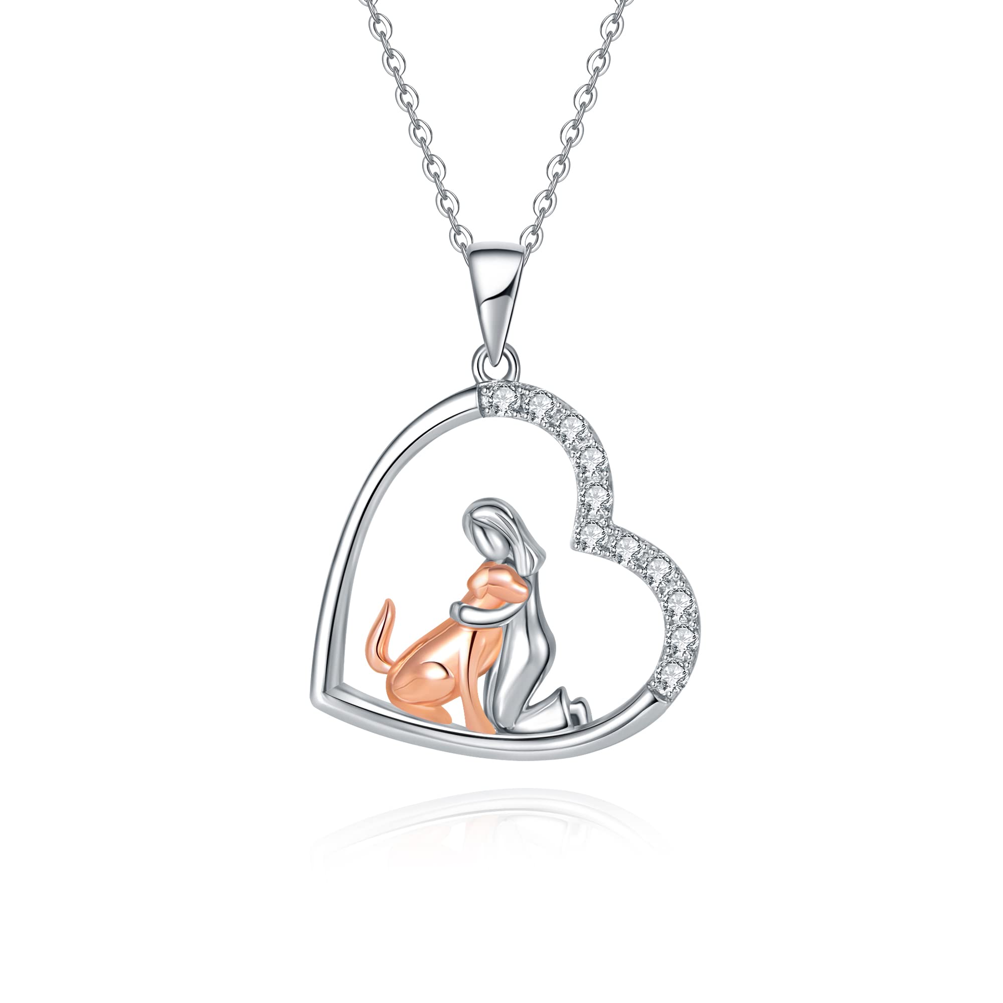 Niedliche Tier Kette für Liebhaber S925 Sterling Silber Anhänger Ich Dich für immer Tier Halskette Schmuck Geschenk für Frauen Damen