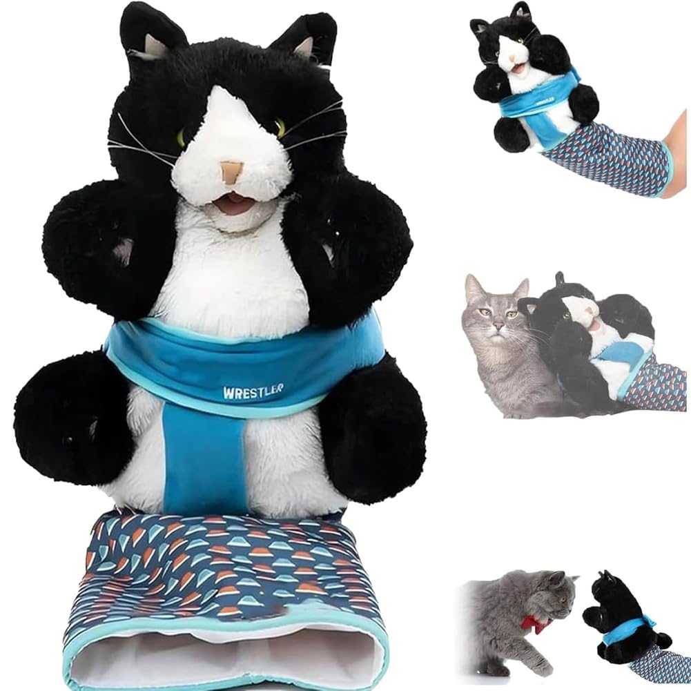 Katzen Puppet Wrestler Katze Handpuppe Plüschtier Spielzeug Stofftier für Katzen