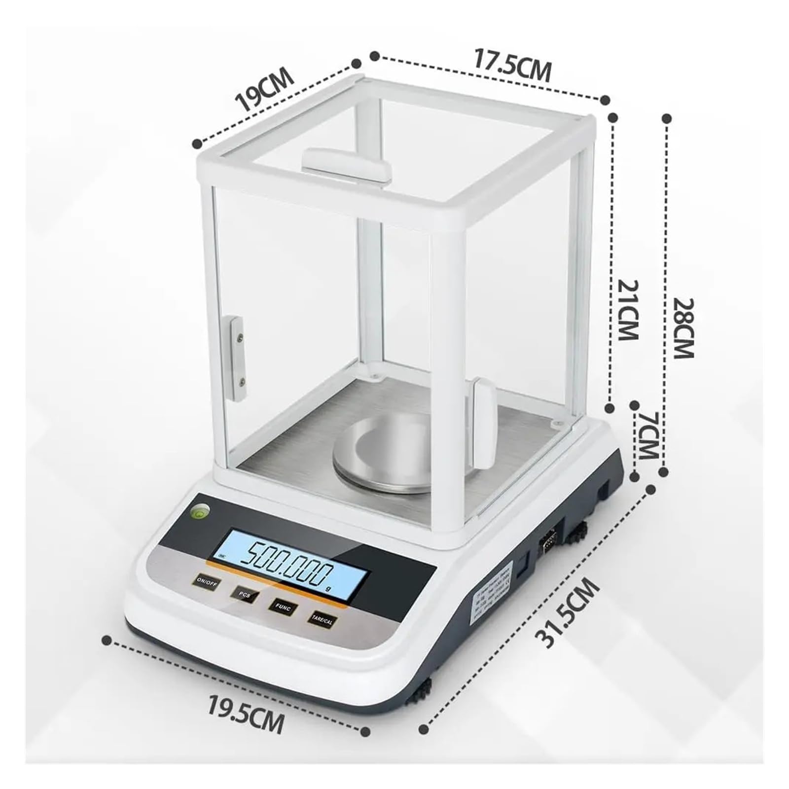 Elektronische Analysenwaage mit 500 g Kapazität, 0,001 g Genauigkeit, Laborwaage mit Glas-Windschutz for Labor, Schmuckwiegen Multifunktionsgebrauch
