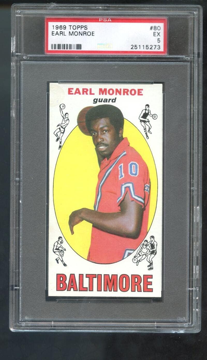 1969-70 Topps #80 Earl Monroe ROOKIE RC PSA 5 Graded Basketball Card 1969 Pearl