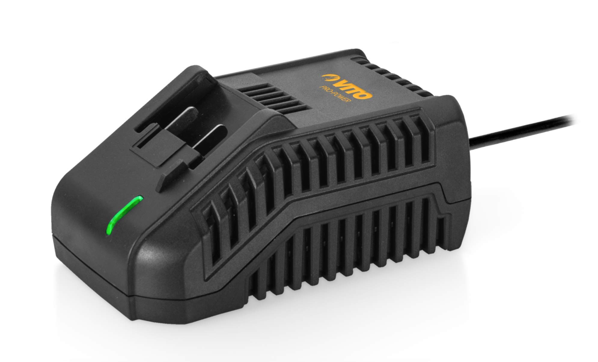 Fast charger, 20 V, EGO Vitopower series, wireless charging indicator.