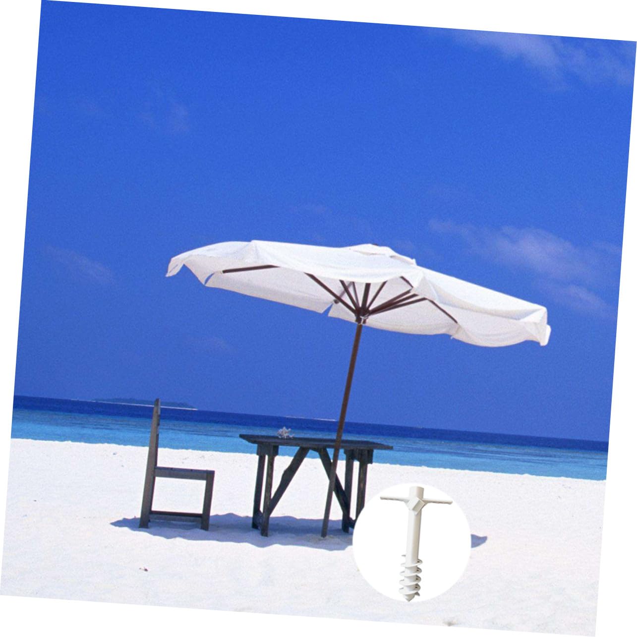 Anclaje ergonómico de 5 pines para sombrilla de playa con agarre antideslizante y punta de plástico para un cierre rápido y seguro, ideal para viajes en la playa y actividades al aire libre