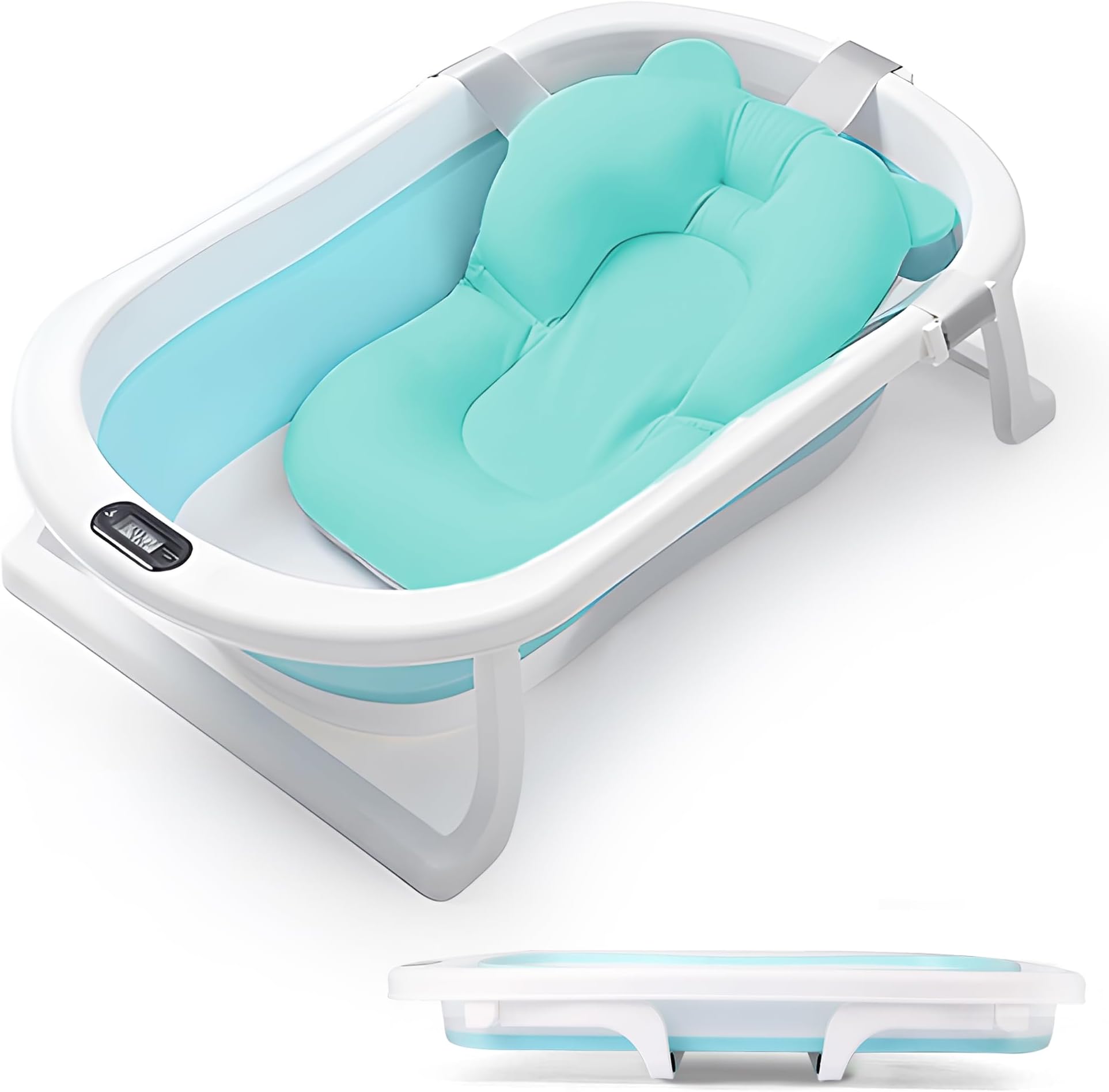 Baby Bath Tub, Baby Bathtub with Water Temperature Sensor for Newborn