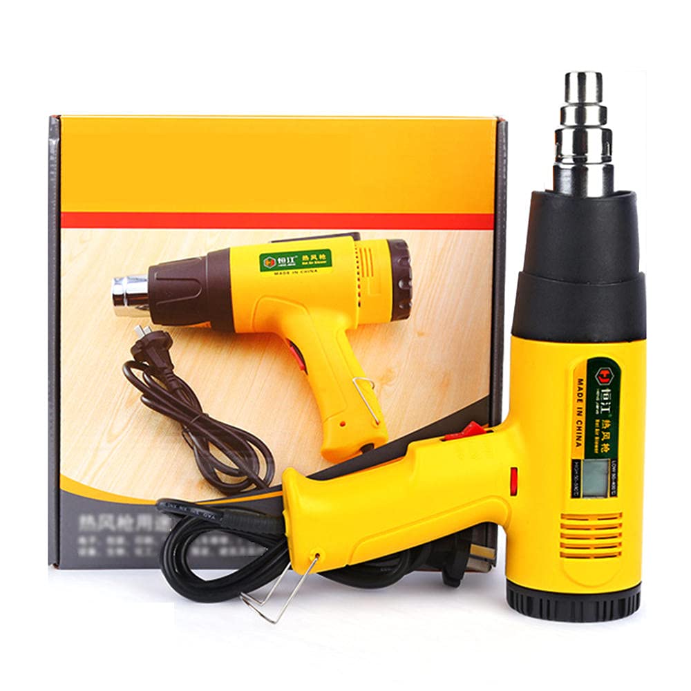 2000W Pistola ad Aria Calda Pistola Termica Professionale con LCD Display Temperatura Regolabile, Pistola Termica Elettrica Professionale 220V, Temperatura Regolabile 50 ℃~650 ℃