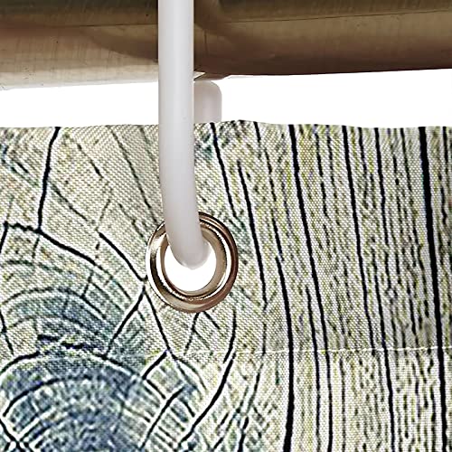 Rideau de douche polyester bois et fleur 165x180cm pour baignoire moderne - 4