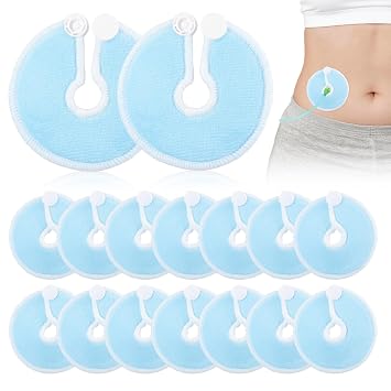 GLEAVI 28pcs G Tube Pad Holder Sky-Blue Feeding Tube Button Covers Reusable Nursing Pads Soft Absorbent Breast Pads for Kids Breastfeeding Supports Nursing Care