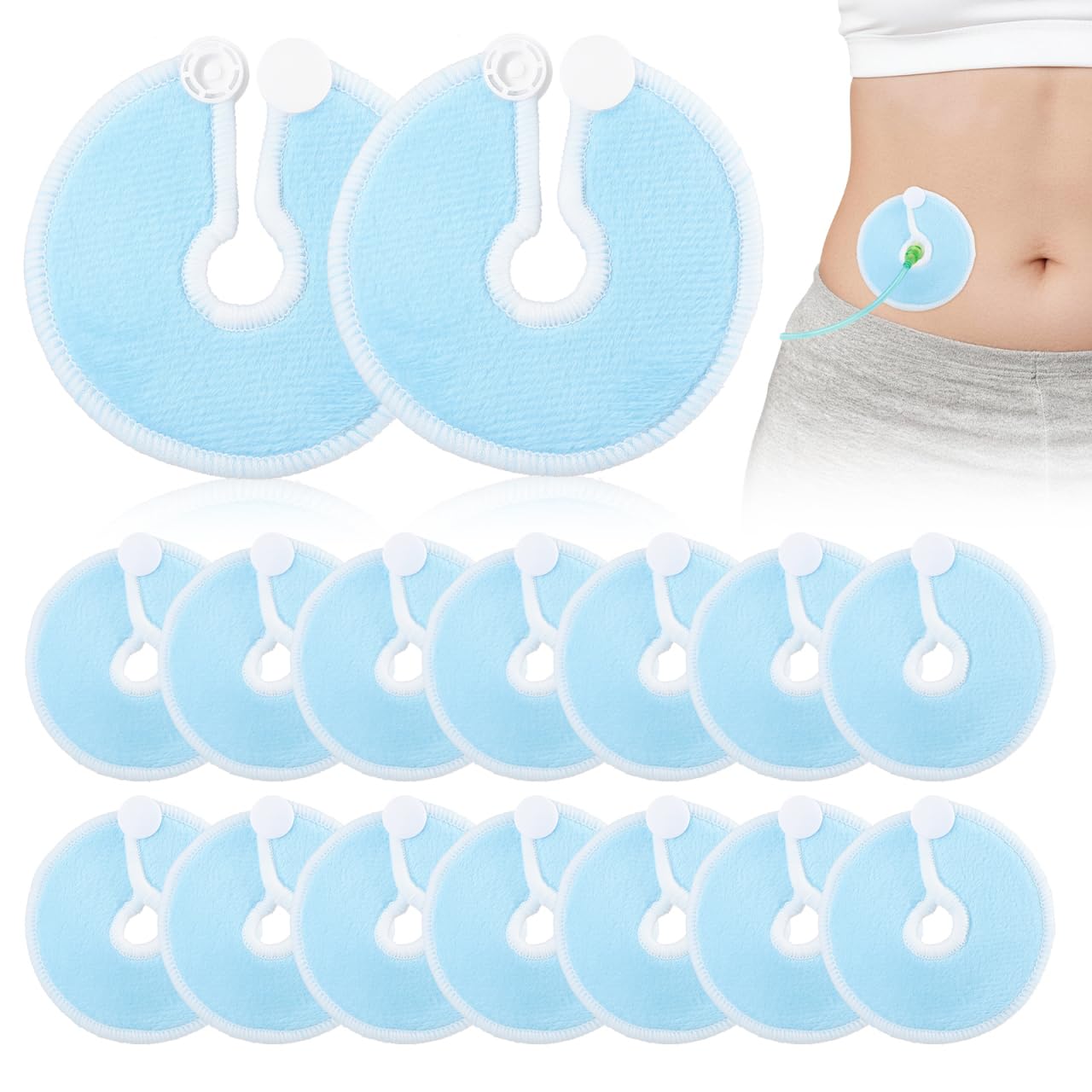 Healifty G-FormröHrchenpolster 28 StüCk Weiche Abdominalpolster FüR Tube Pads Mit Bambusfaser Weich Hautfreundlich Wiederverwendbar Zur Schonenden Fixierung Von ErnäHrungssonden
