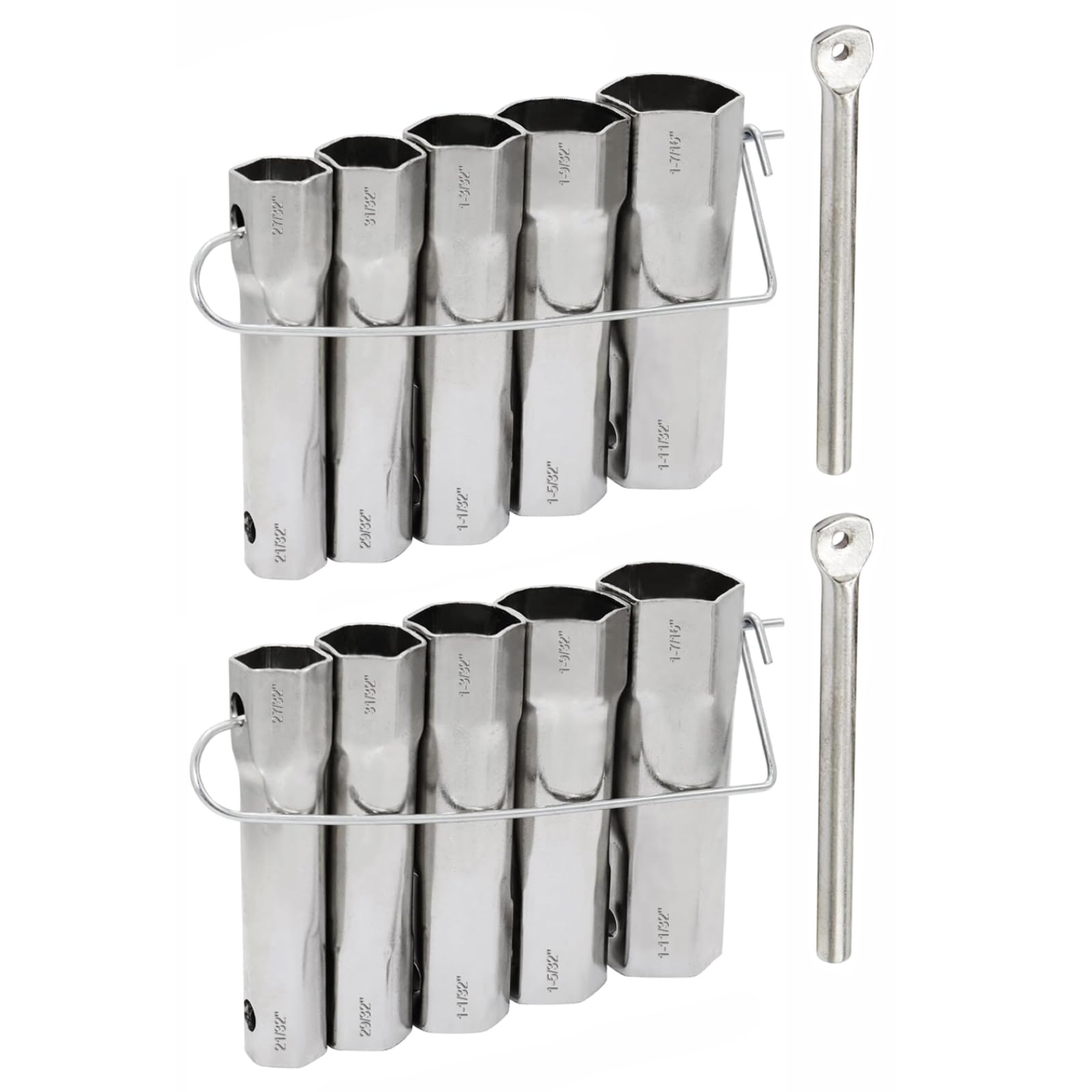 Juego de 2 llaves de fontanero de doble extremo, herramienta de enchufe de válvula de ducha, kit de herramientas ajustable para quitar tuercas de bañera e instalación de grifo de agua