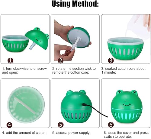 Miniatura 6 de JTLB Mini humidificador portátil de niebla USB para viajes, coche, oficina, dormitorio, rana