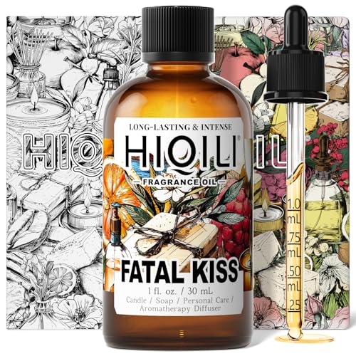 HIQILI Fatal Kiss Fragrance Oil, Tuberose & Plum Scents, for DIY Soap, Candle & Scented Sachets Making, Add to Shampoo & Laundry Detergent - 1Fl Oz