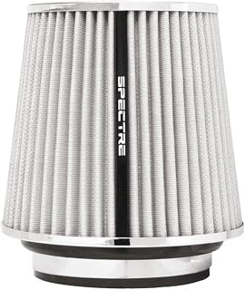 Spectre Performance Universal Clamp-On Air Filter: High Performance,Washable Filter: Round Tapered,3 in/3.5 in/4 in Flange ID,6.719 in (171 mm) H,6 in (152 mm) Base,4.75 in (121 mm) Top,SPE-8138,White