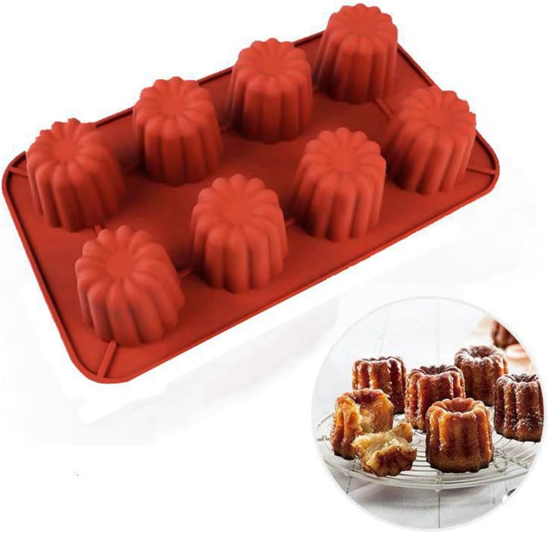 mostsom Silicone Cake Mold, Mousse Cake Baking Molds Tall Cylinder Chocolate Molds for Cakes, Brownie, Pudding, Dessert, Pastry, Ice Cream, Jelly (B_ Cylinder 8 Cavity)