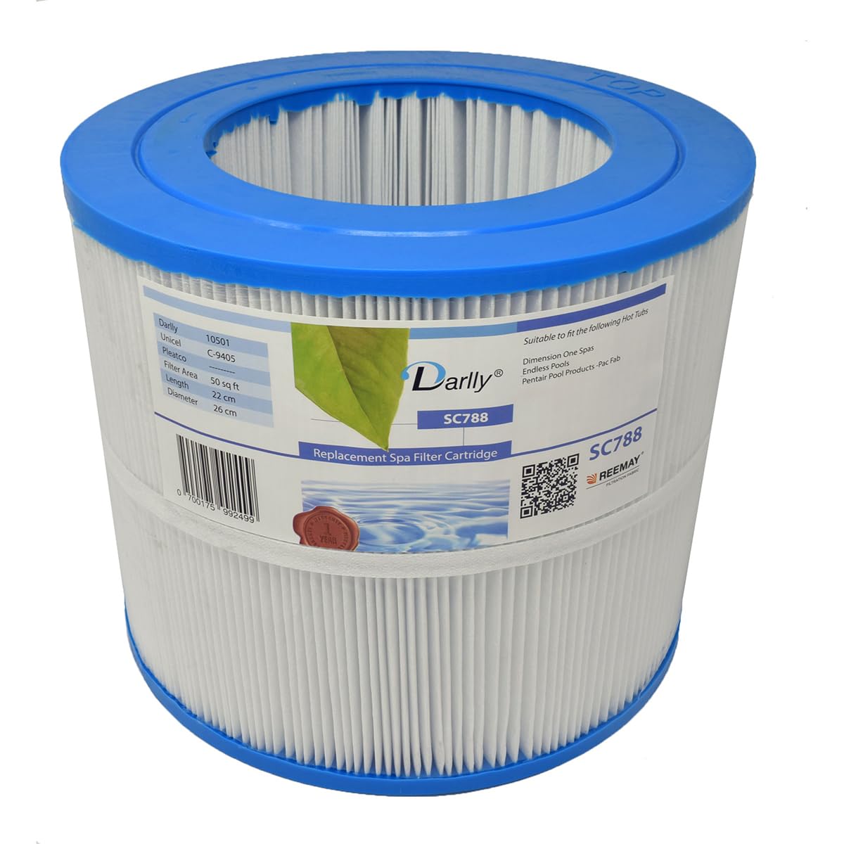 Darlly SC788 Hot Tub Filter - Endless Pools PAP50 Filter Replaces Unicel C-9405, Pleatco PAP450-4, 10501, and Magnum PT50