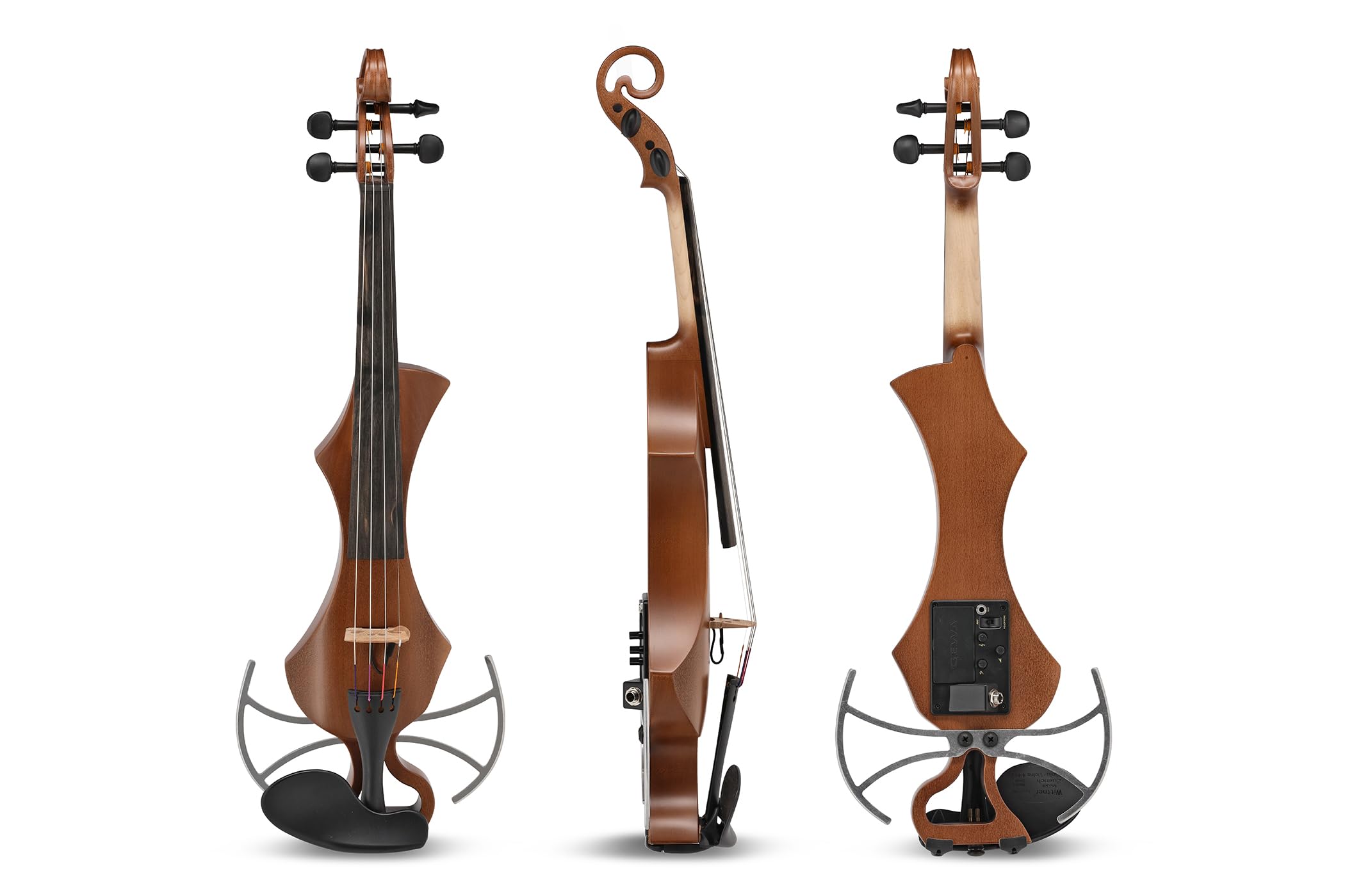 Violino elettrico GEWA, violino elettronico, Novita 3.0 3.0 oro-marrone con adattatore per poggiaspalla, 4 corde