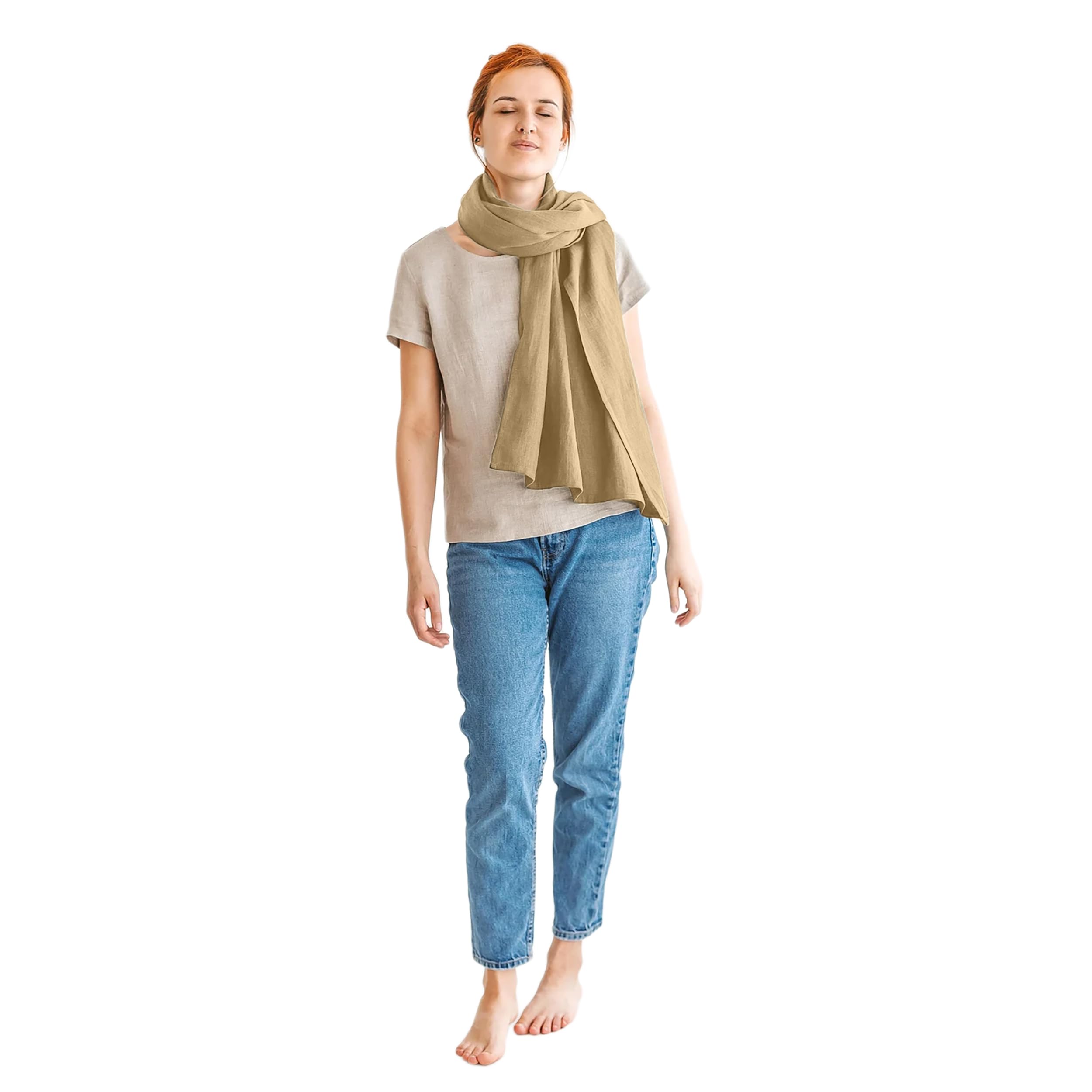 Women's Summer Muffler full Cotton single color light weight Scarf Scarves Stole Wraps cum Scarf Free Size Diffrent Colors Available-image-21