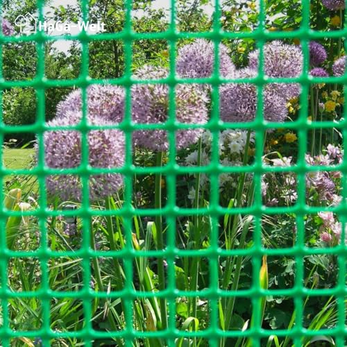HaGa Gartenzaun aus Kunststoff - 1,2m Höhe | 1m Länge (Meterware) | schwarz | 30mm Masche - Stabiler Kunststoffzaun für Garten - Verwendung als Hundezaun, Hühnerzaun, Rankgitter, Kompostbegrenzung