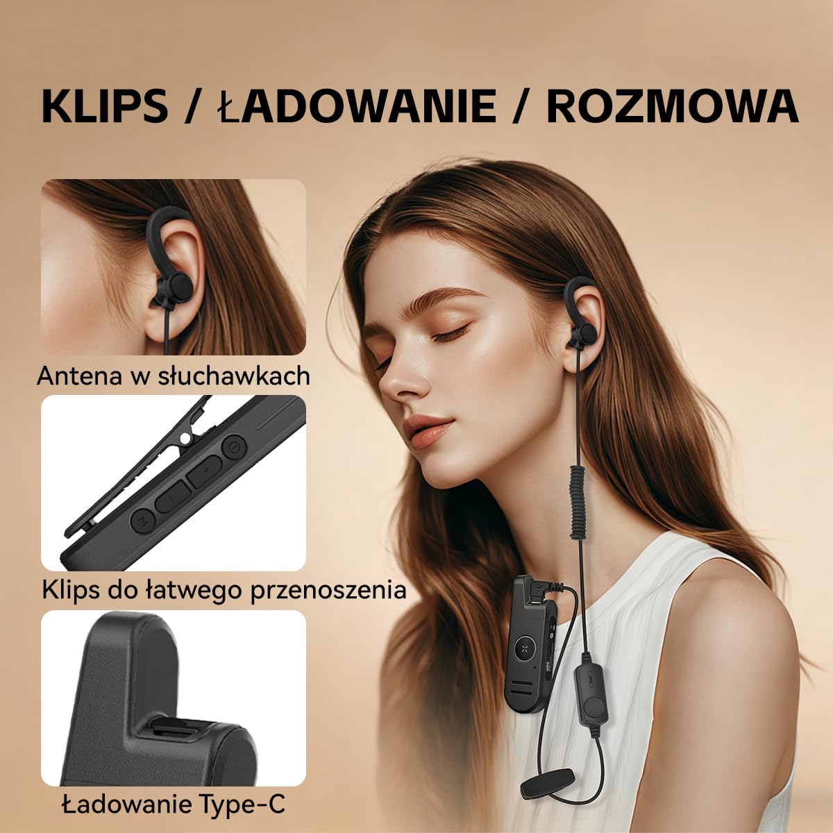Radtel RT13 Super Mini Walkie Talkie, akumulatorowy, głośnomówiący VOX, radiotelefon biznesowy PMR do restauracji, salonów fryzjerskich, hoteli (zestaw 2 szt. + słuchawki + kabel do programowania)