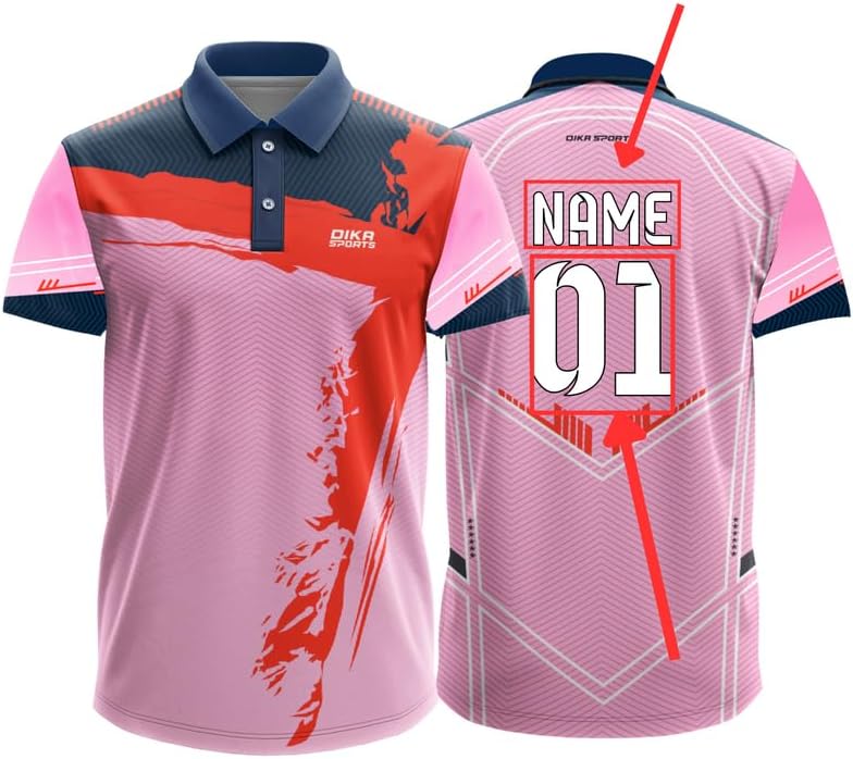 Dika Sports Custom Sports Cricket Jersey Customise t-Shirt for Men Personalised Name | 2 Year to 5XL