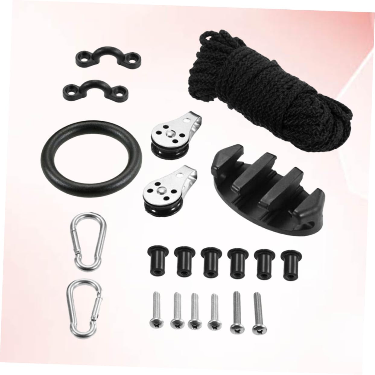 ibasenice Kit De Carro De Anclaje para Canoa Kit De Carro De Anclaje para Kayak Anillo De Aparejo para Accesorios De Kayak Cornamusa para Deportes Acuáticos